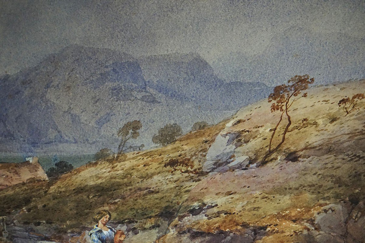 LAKE DISTRICT - UK / DATÉE 1861 / AARON E.  PENLEY (1807-1870) / AQUARELLE / ANGLETERRE-photo-2