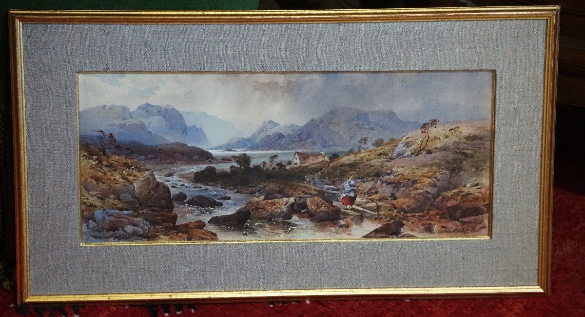 LAKE DISTRICT - UK / DATÉE 1861 / AARON E.  PENLEY (1807-1870) / AQUARELLE / ANGLETERRE-photo-6
