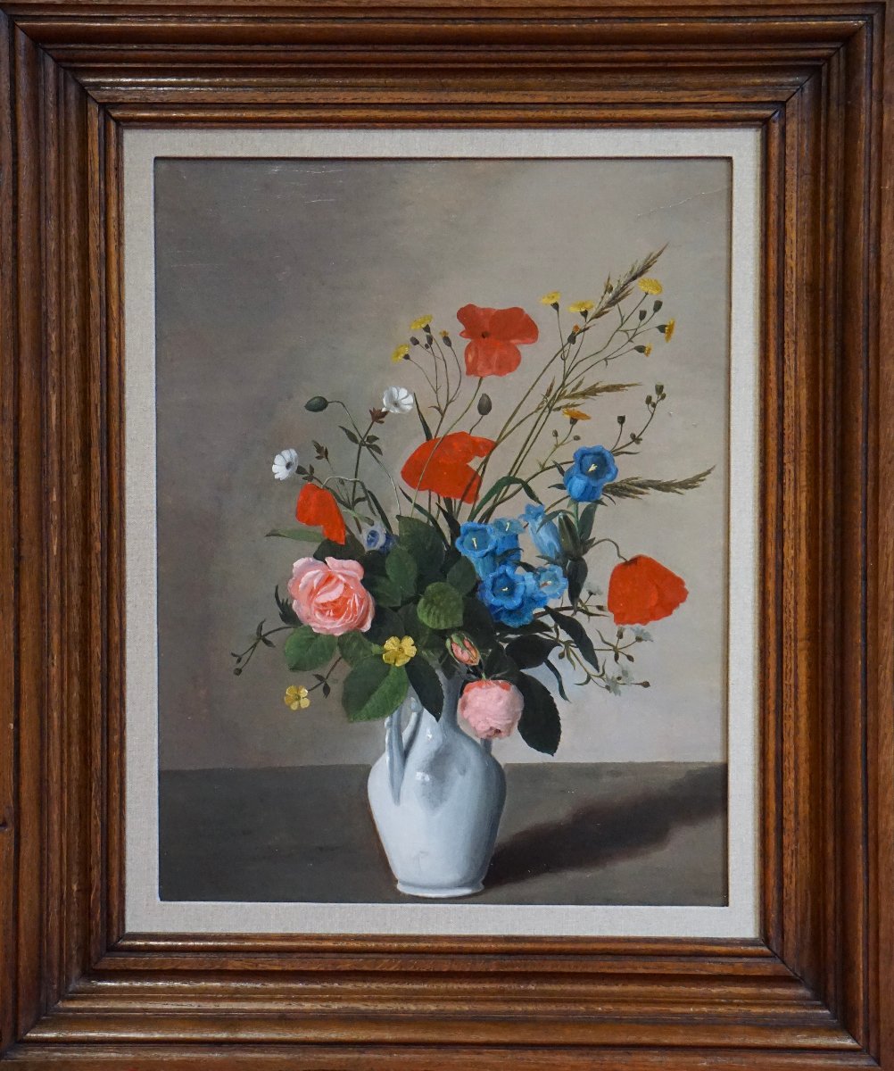 French School Late 19th Century / Vase Of Flowers / Oil On Cardboard-photo-4