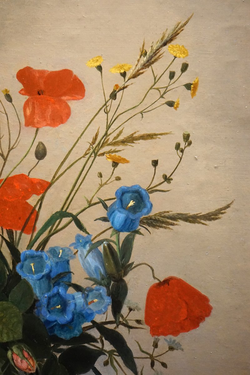 French School Late 19th Century / Vase Of Flowers / Oil On Cardboard-photo-2