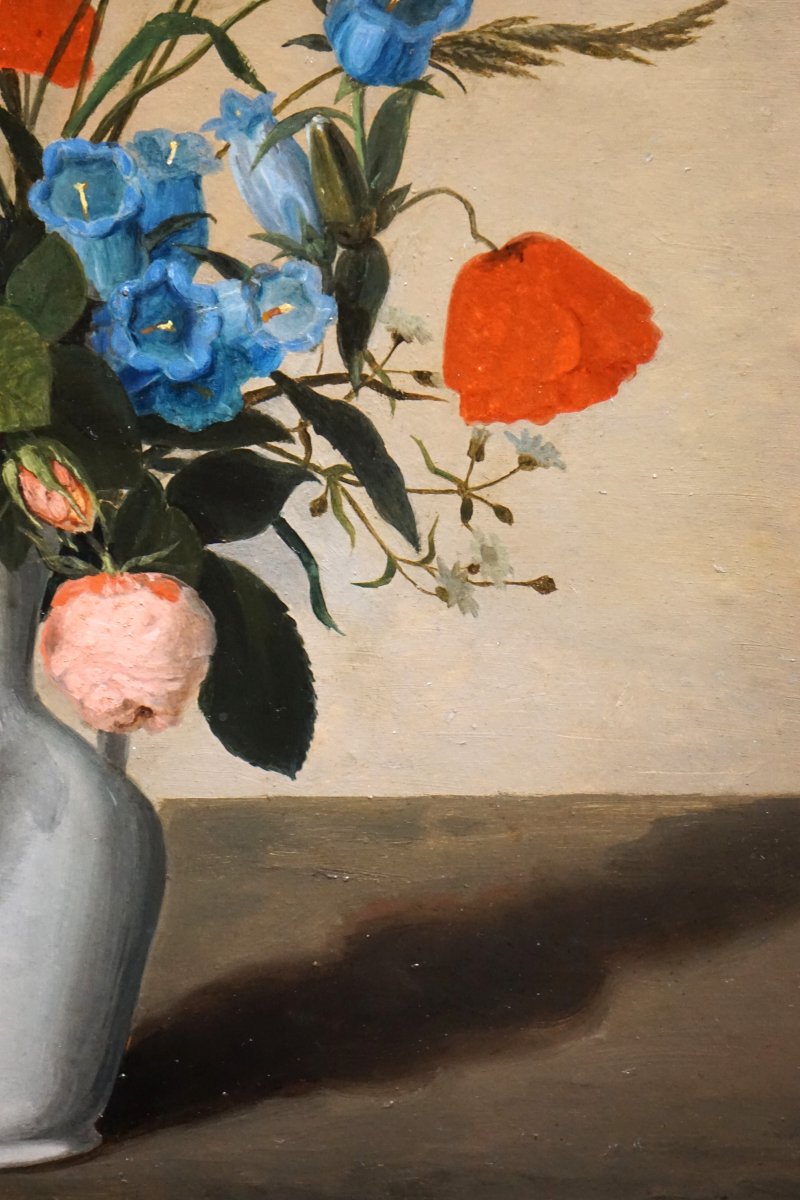 French School Late 19th Century / Vase Of Flowers / Oil On Cardboard-photo-3