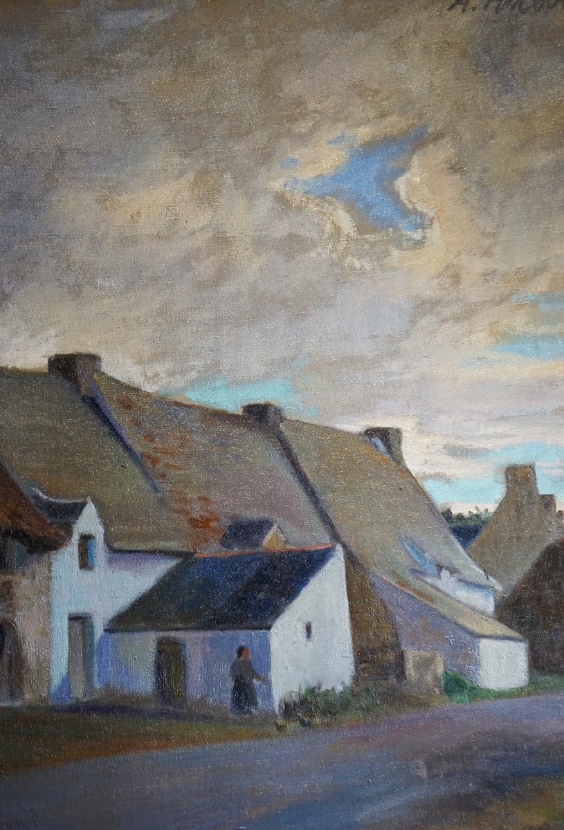 Hamlet Of Brittany / Alfred Louis Andrieux (1879-1945) / Exhibition Salon Of 1914 / Hst-photo-2
