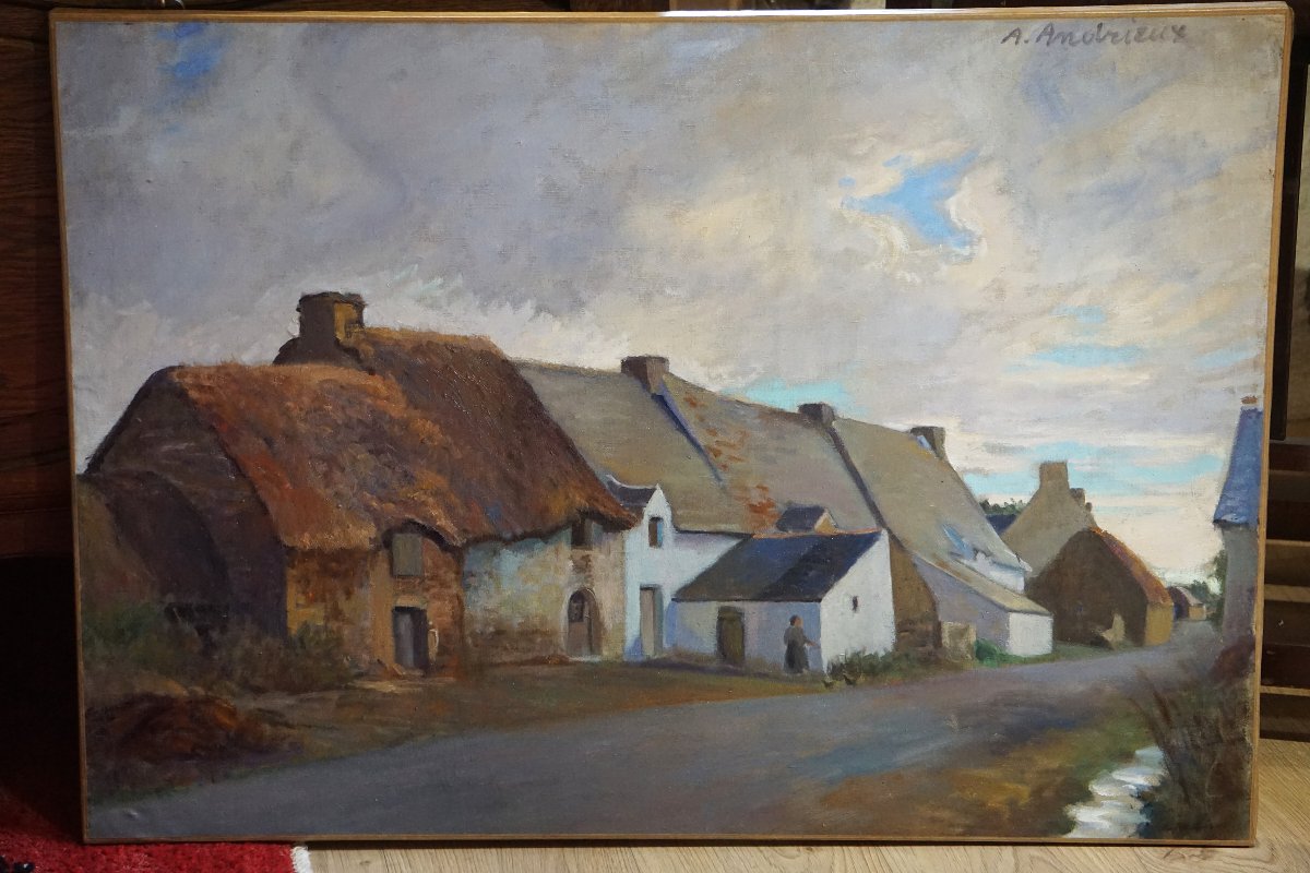 Hamlet Of Brittany / Alfred Louis Andrieux (1879-1945) / Exhibition Salon Of 1914 / Hst-photo-1
