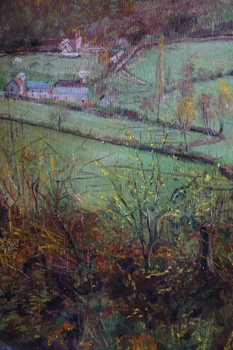PAYSAGE DE PRINTEMPS / FIN XIX /SIGNÉ MARTIN / anciennement attribué à HENRI MARTIN (1860-1943)-photo-4