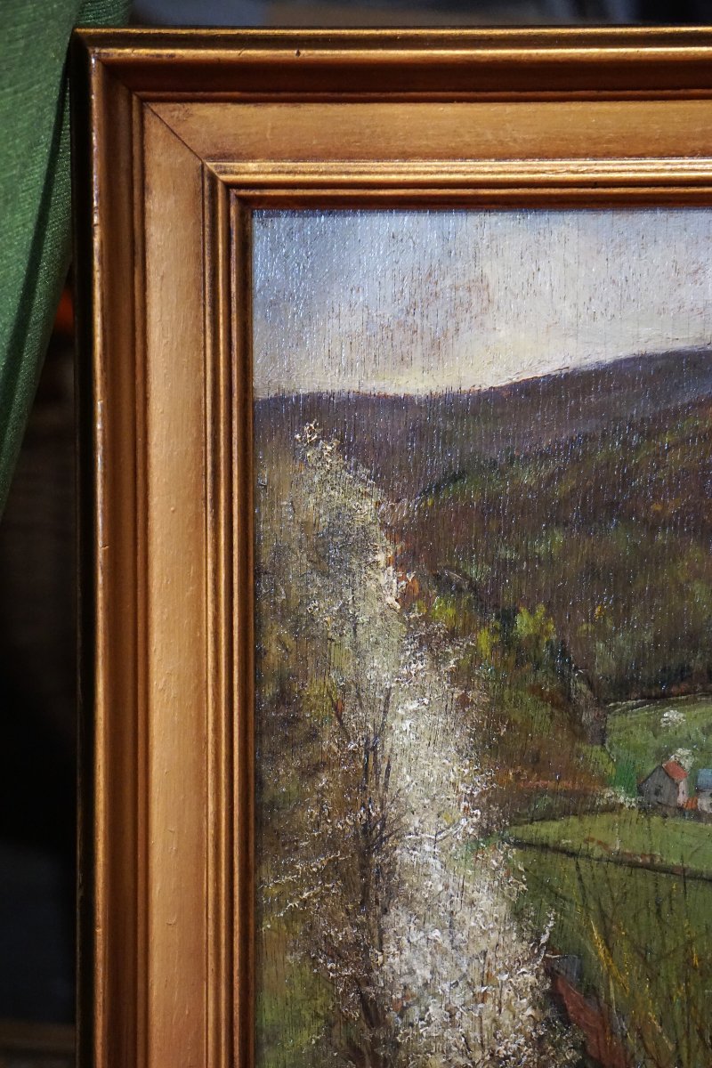PAYSAGE DE PRINTEMPS / FIN XIX /SIGNÉ MARTIN / anciennement attribué à HENRI MARTIN (1860-1943)-photo-5