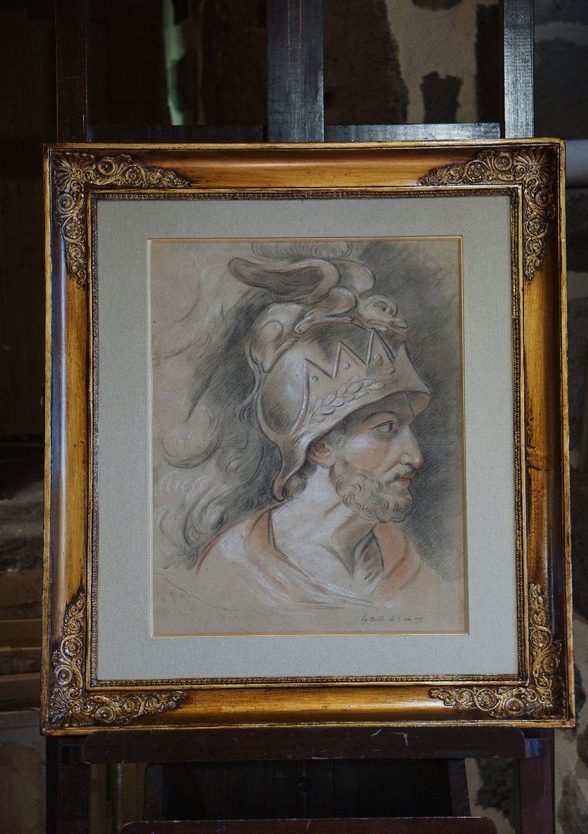 Warrior In Antique Style / Dated May 3, 1791 / Eugénie Raffeneau Delile (1775-1810) / Drawing-photo-8
