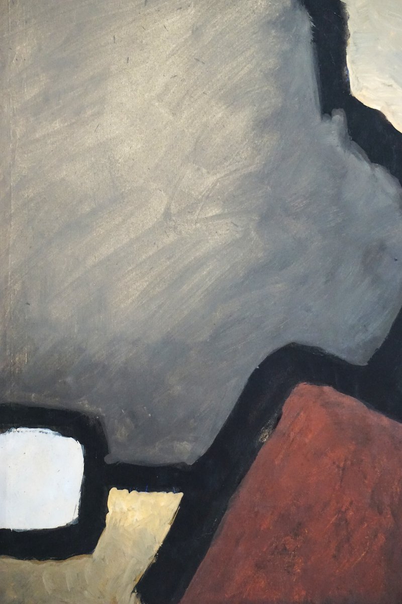 Abstract Composition / Paul Ackerman (1908-1981) / Gouache On Paper Dated 61-photo-3