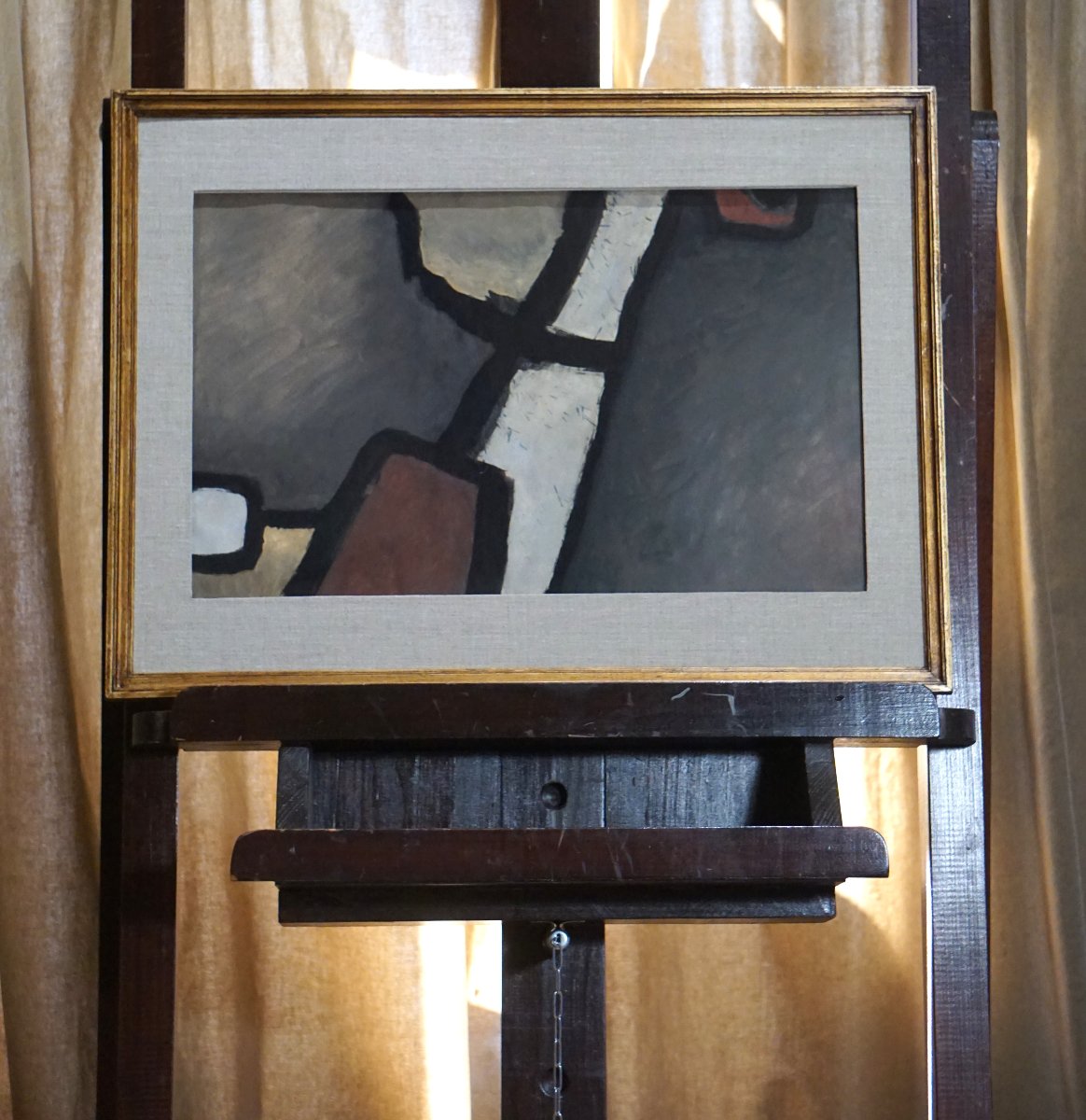 Abstract Composition / Paul Ackerman (1908-1981) / Gouache On Paper Dated 61-photo-4