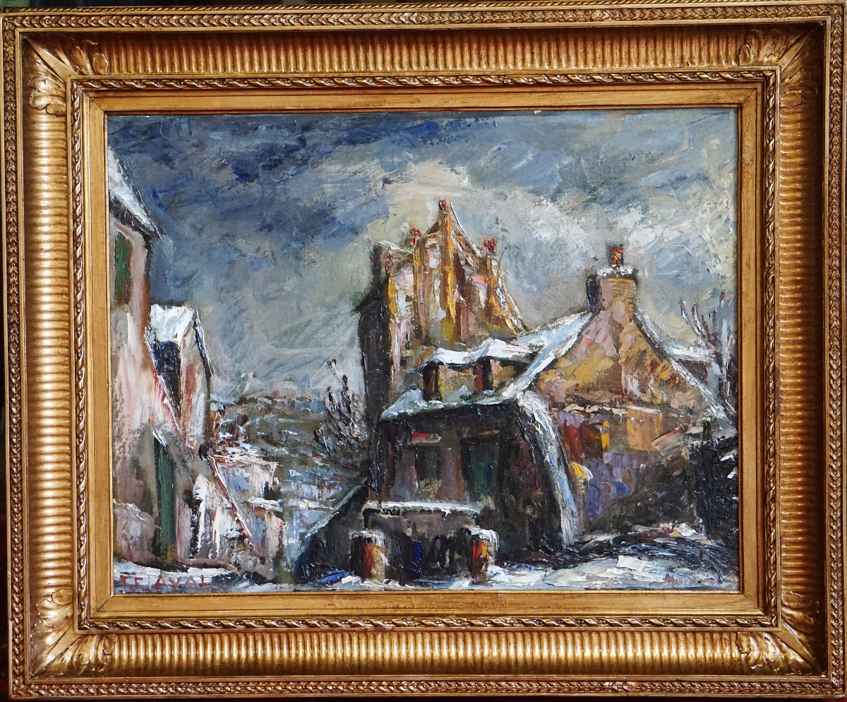 PARIS 1920 / MONTMARTRE / FERNAND LAVAL /MAISONS DE MIMI PINSON & GEORGES BIZET/huile sur toile
