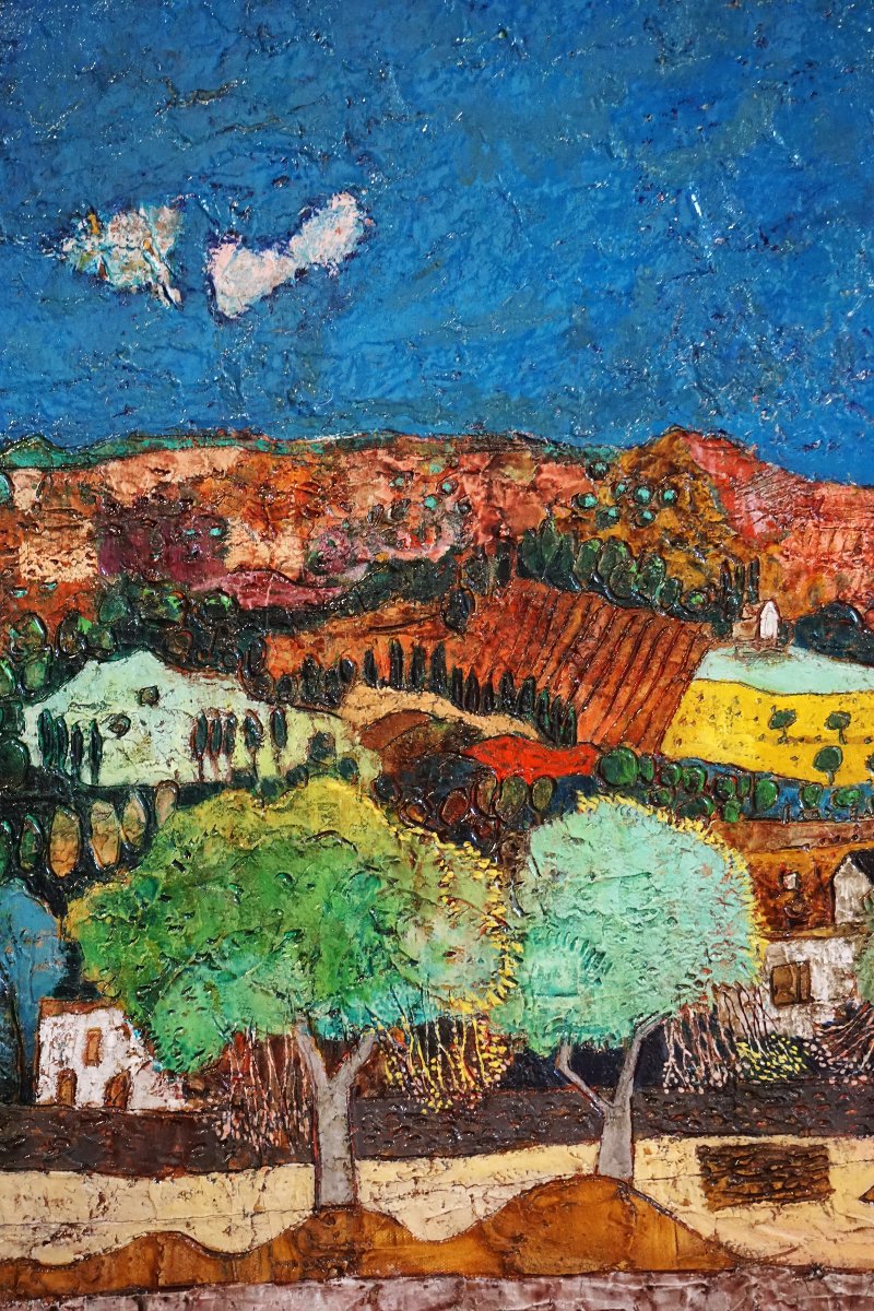FRANÇOIS SZULMAN (1931–2024) / LE SOLEIL ROUGE / 1977 / huile sur toile-photo-3