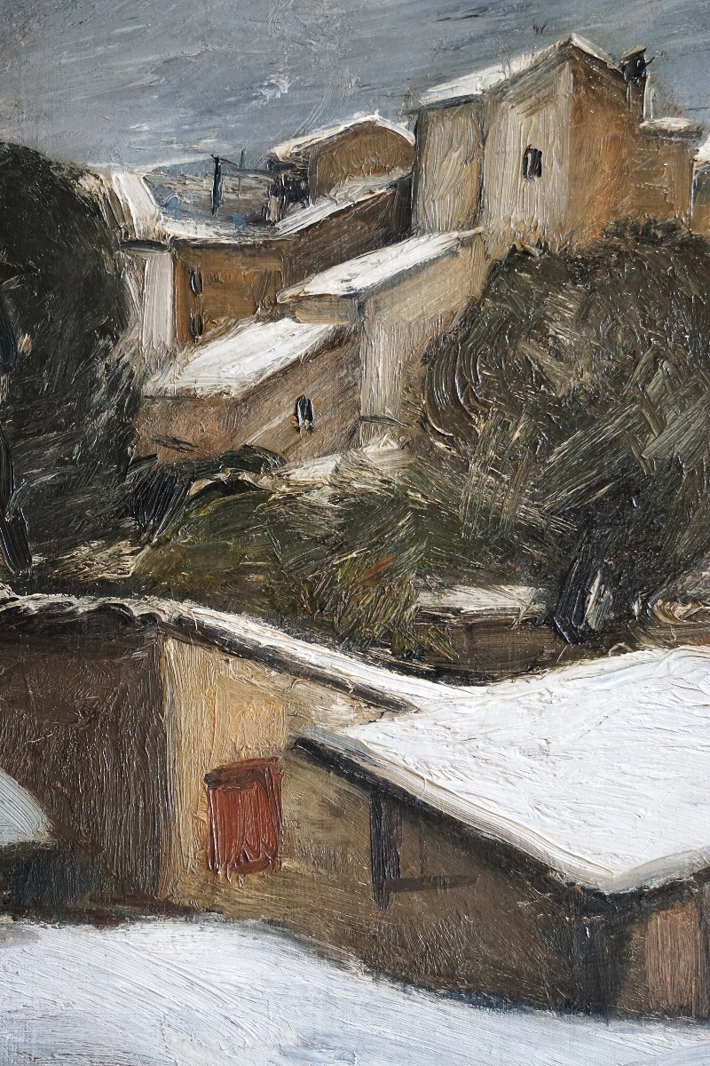 Jean Villeri (1896–1982) / Provence / Year 1926 / Haut-de-cagnes Under The Snow-photo-2