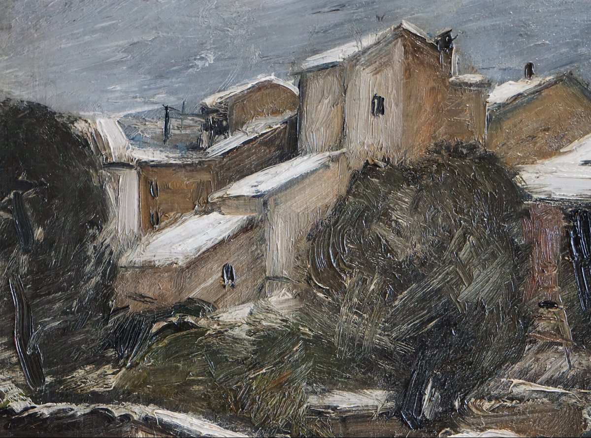 Jean Villeri (1896–1982) / Provence / Year 1926 / Haut-de-cagnes Under The Snow-photo-2
