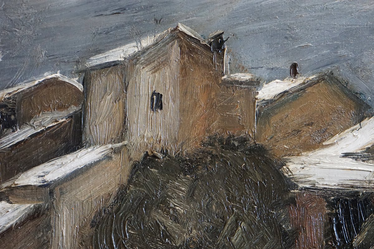 Jean Villeri (1896–1982) / Provence / Year 1926 / Haut-de-cagnes Under The Snow-photo-3