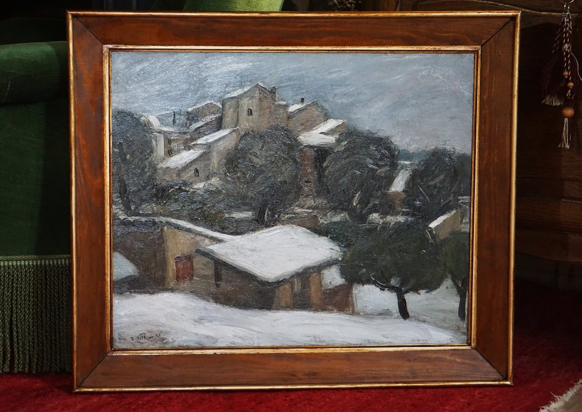 Jean Villeri (1896–1982) / Provence / Year 1926 / Haut-de-cagnes Under The Snow-photo-5