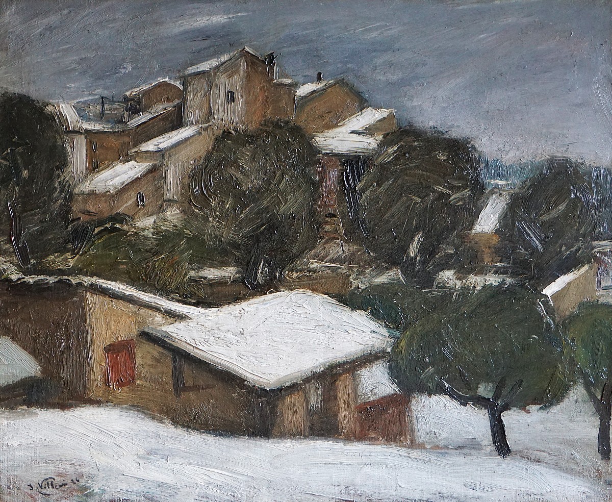Jean Villeri (1896–1982) / Provence / Year 1926 / Haut-de-cagnes Under The Snow
