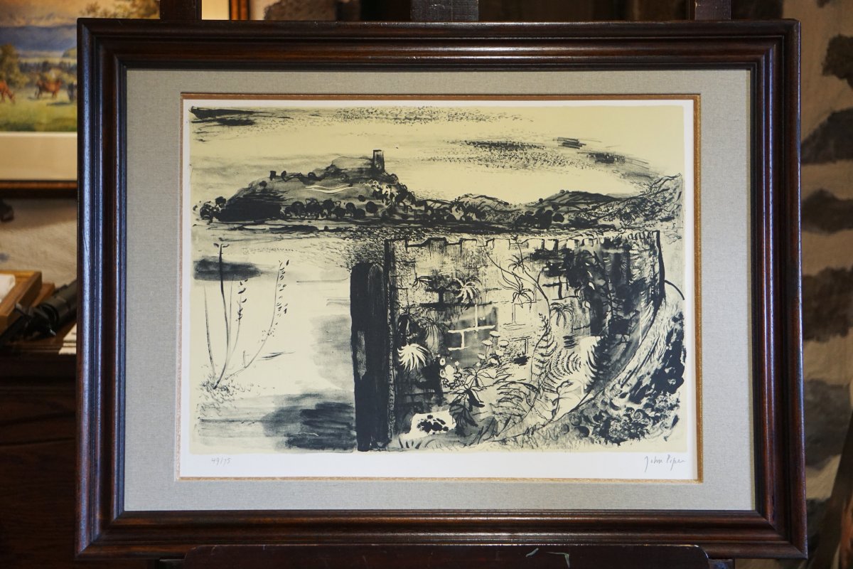 John Piper (1903-1992) / Castle Circa 1955 / Original Signed And Numbered Lithograph-photo-6