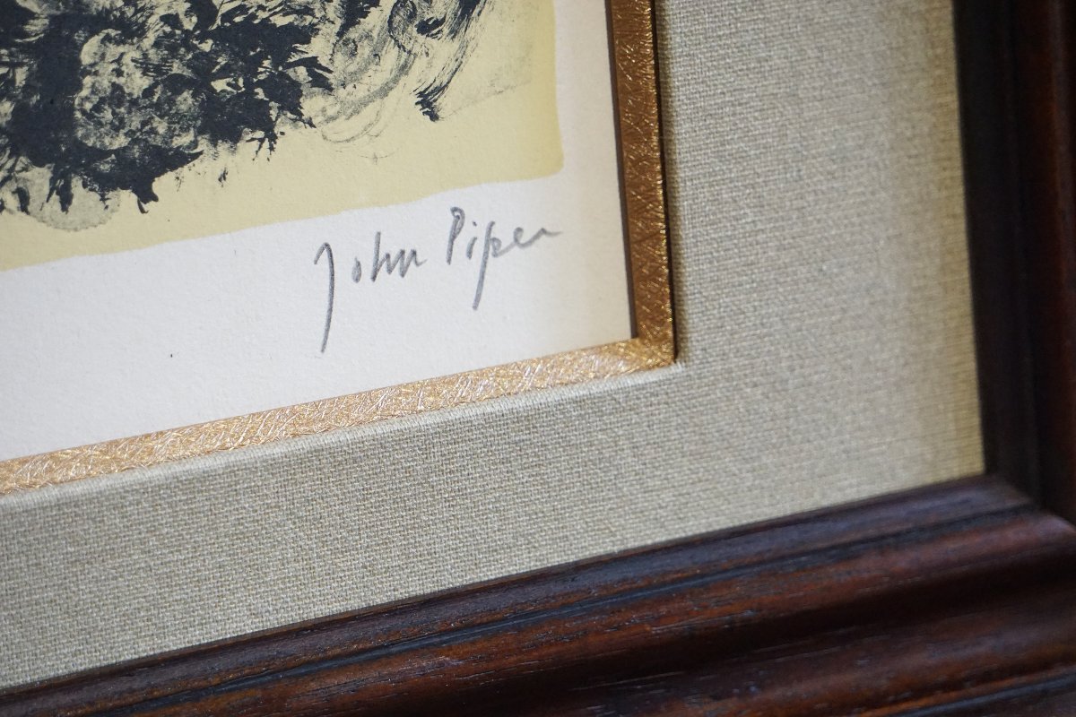 John Piper (1903-1992) / Castle Circa 1955 / Original Signed And Numbered Lithograph-photo-7