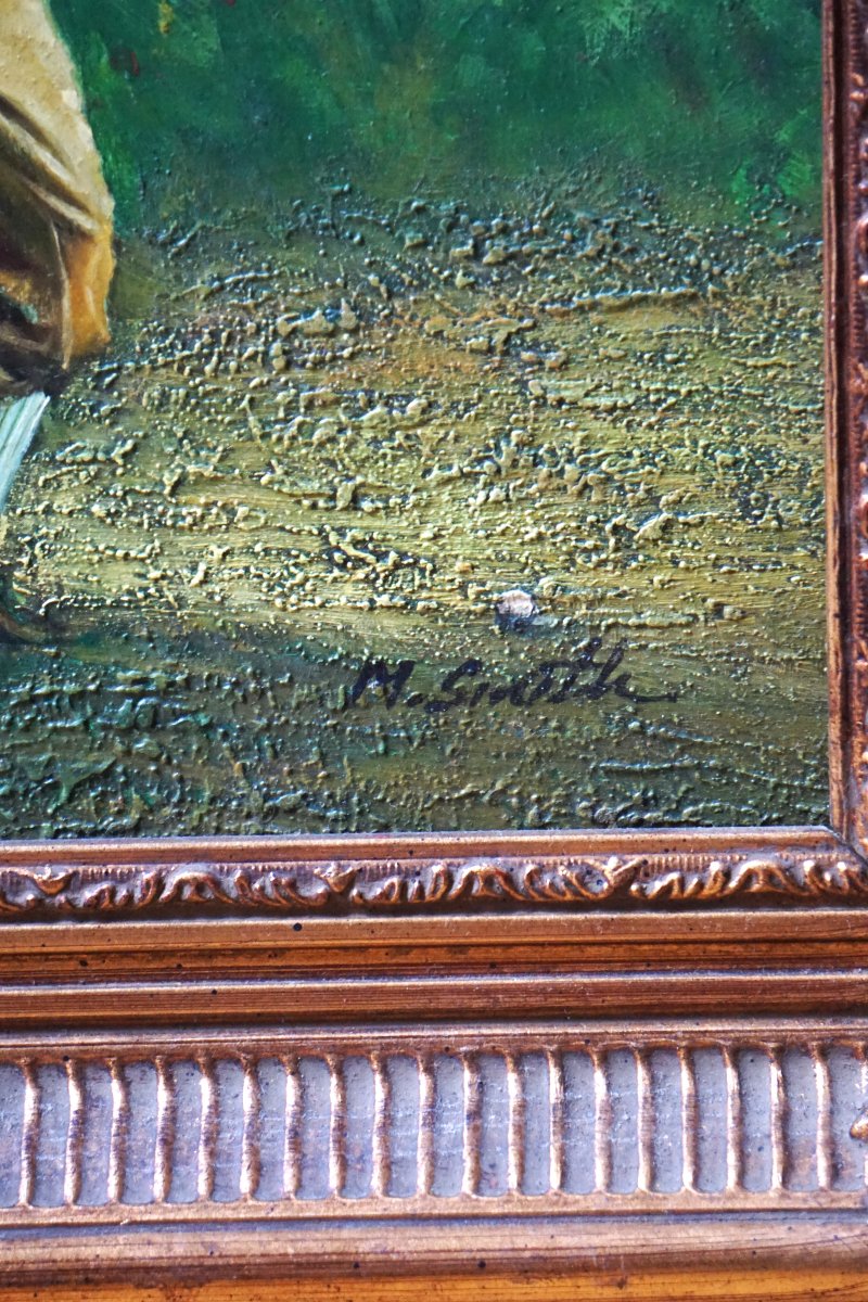 English School / Golfer / Oil On Panel / Mid-20th Century-photo-1