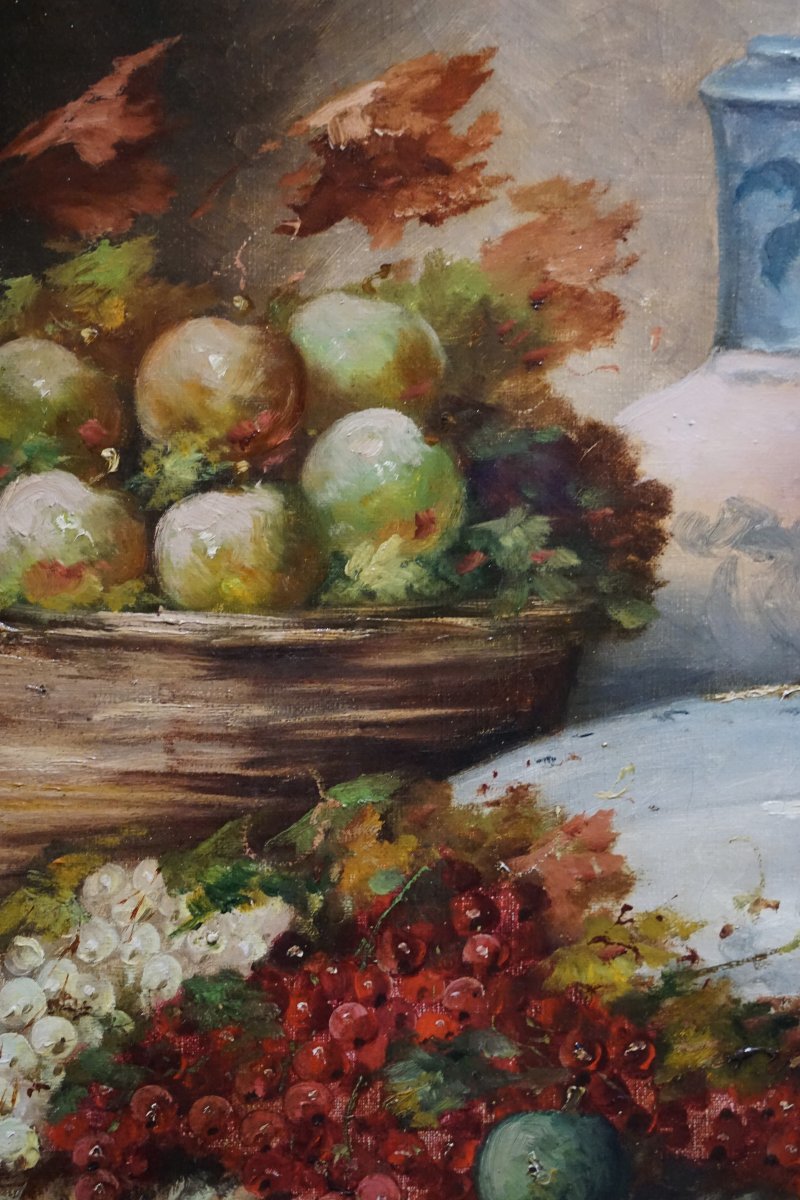 Alfred Ruby (1849-1909) / Late 19th Century / Still Life With Fruit / Oil On Canvas-photo-4