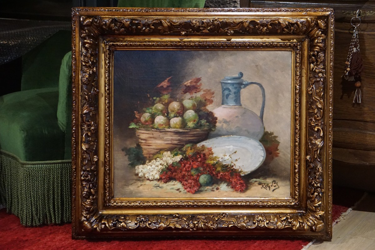 Alfred Ruby (1849-1909) / Late 19th Century / Still Life With Fruit / Oil On Canvas