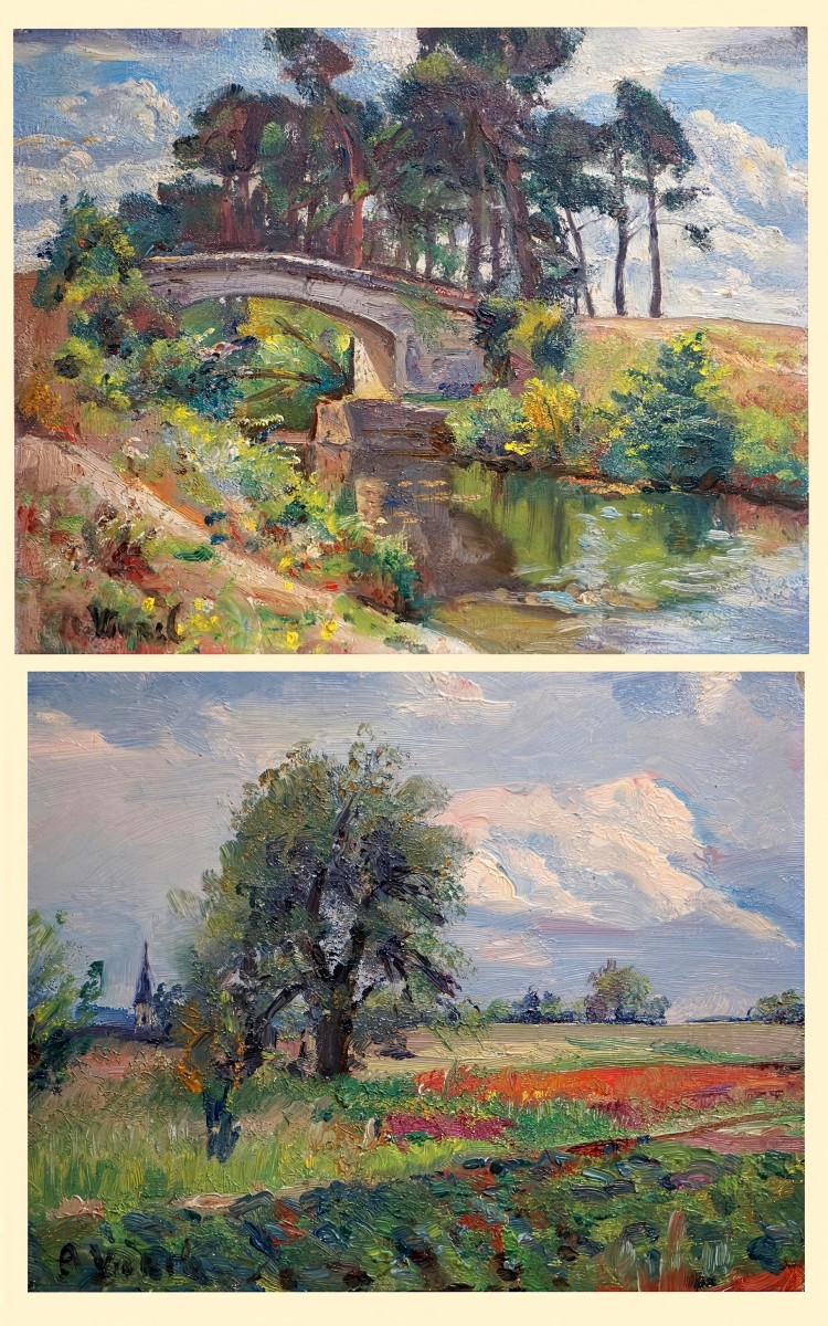 Set Of Two Oils By André-léon Vivrel (1886–1976)