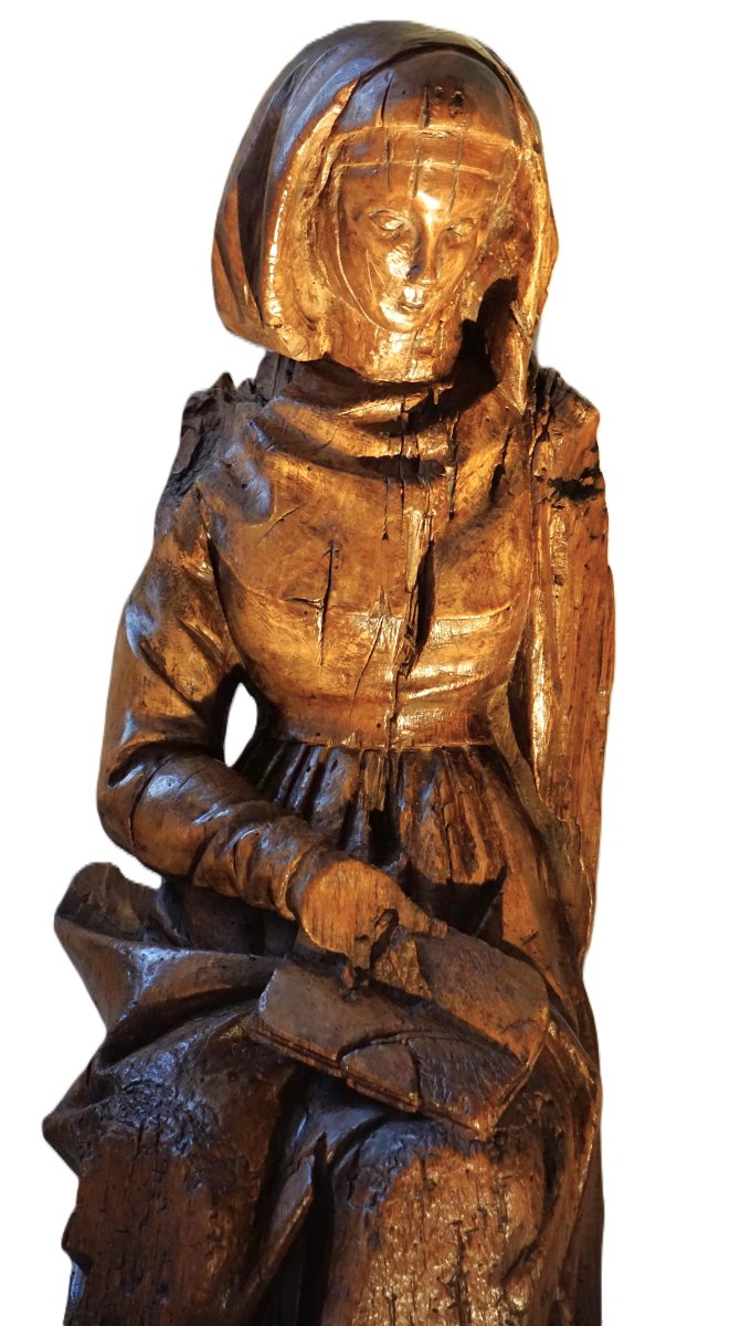 SCULPTURE-RELIQUAIRE DE SAINTE ANNE ENSEIGNANTE - Vallée du Rhône, XV-XVIᵉ s-photo-3