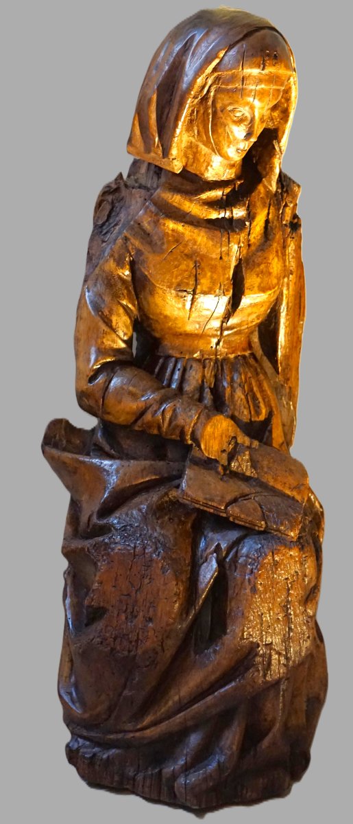 SCULPTURE-RELIQUAIRE DE SAINTE ANNE ENSEIGNANTE - Vallée du Rhône, XV-XVIᵉ s-photo-3