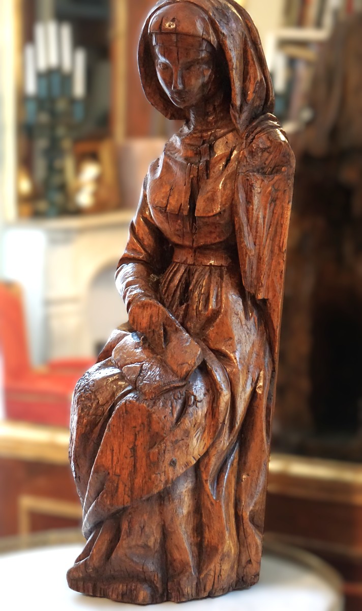 SCULPTURE-RELIQUAIRE DE SAINTE ANNE ENSEIGNANTE - Vallée du Rhône, XV-XVIᵉ s
