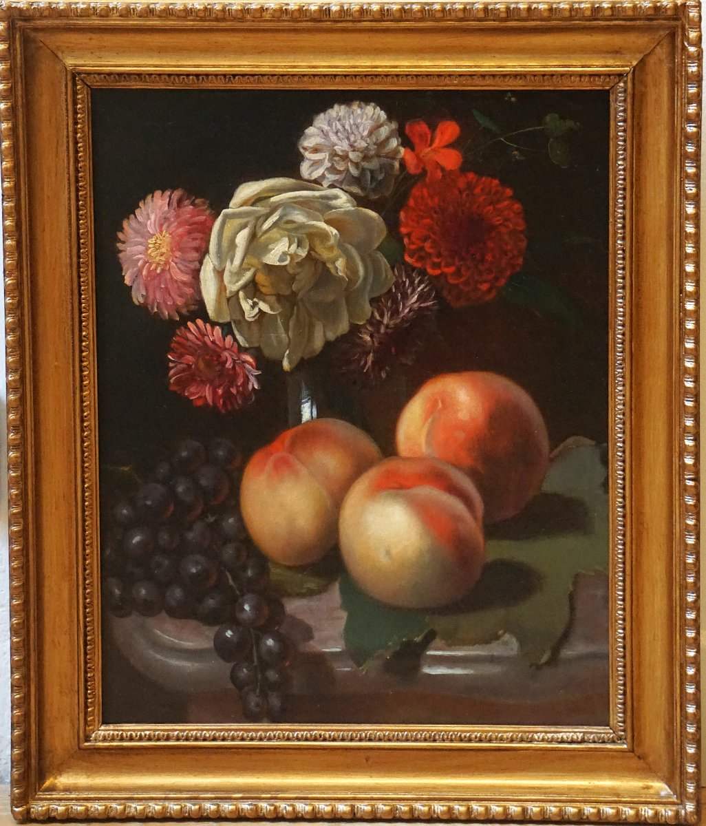 Circa 1850 / Still Life / French School / Oil On Canvas-photo-2