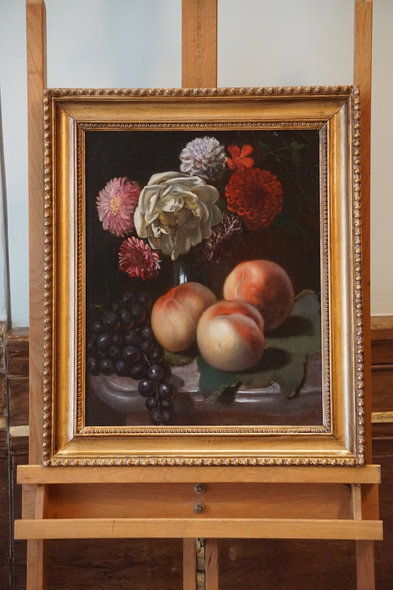 Circa 1850 / Still Life / French School / Oil On Canvas-photo-8