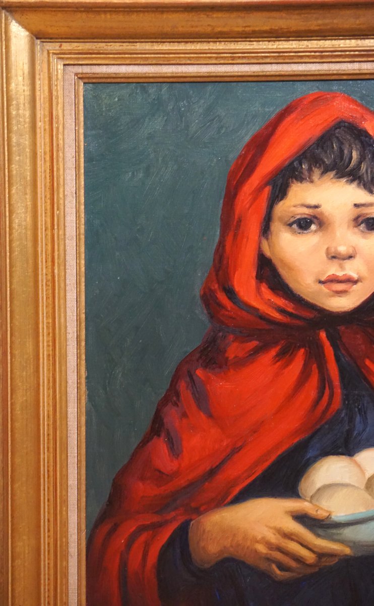 L' ENFANT AUX ŒUFS / ANATOLA SOUNGOUROFF (1911-1982) / huile sur toile-photo-4