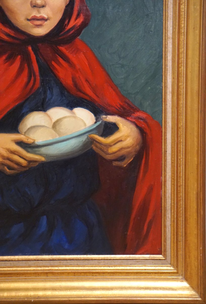 L' ENFANT AUX ŒUFS / ANATOLA SOUNGOUROFF (1911-1982) / huile sur toile-photo-1