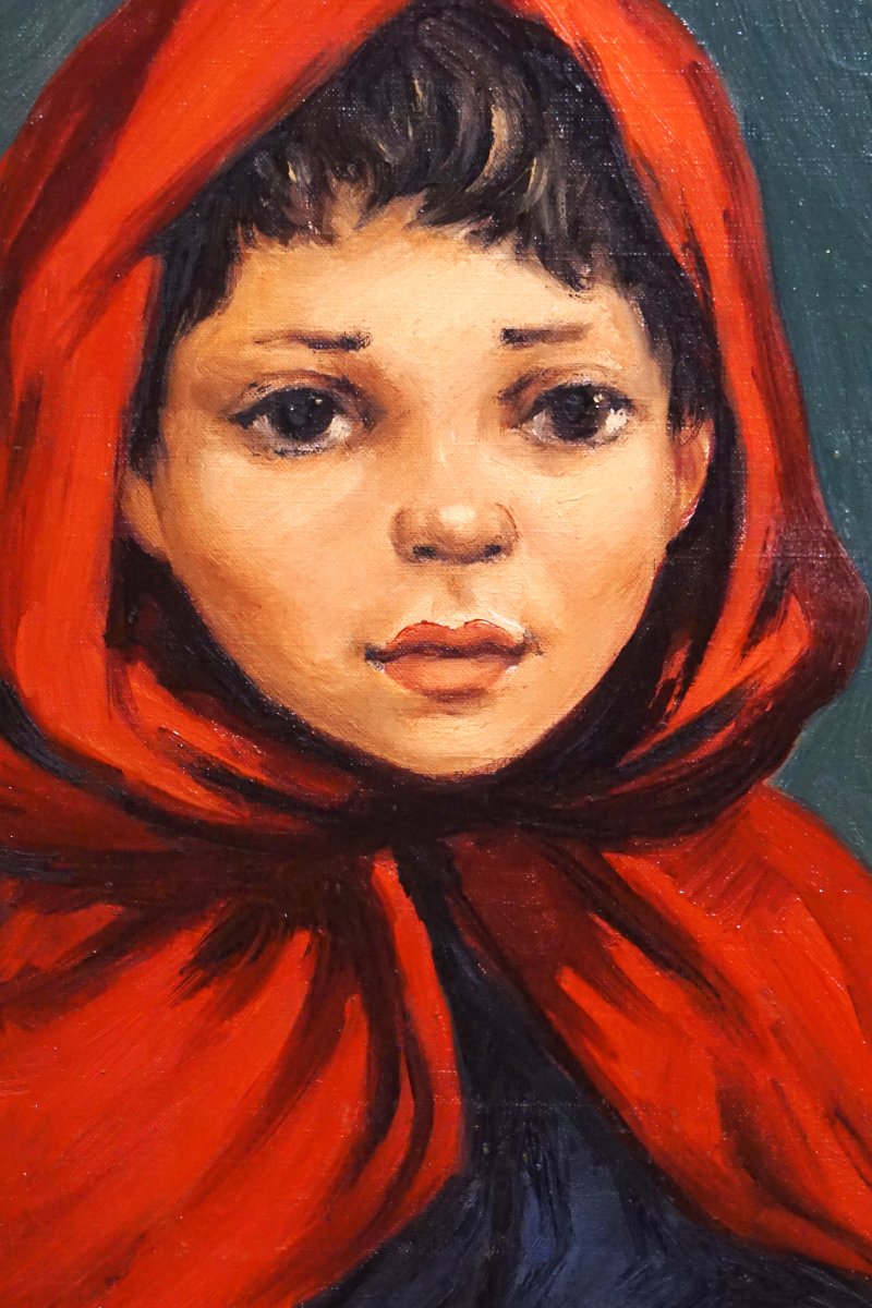 L' ENFANT AUX ŒUFS / ANATOLA SOUNGOUROFF (1911-1982) / huile sur toile-photo-3