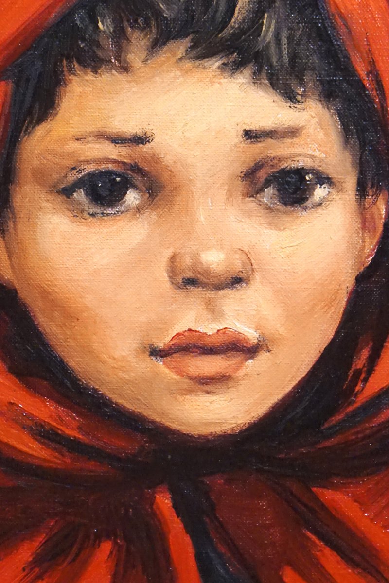 L' ENFANT AUX ŒUFS / ANATOLA SOUNGOUROFF (1911-1982) / huile sur toile-photo-4