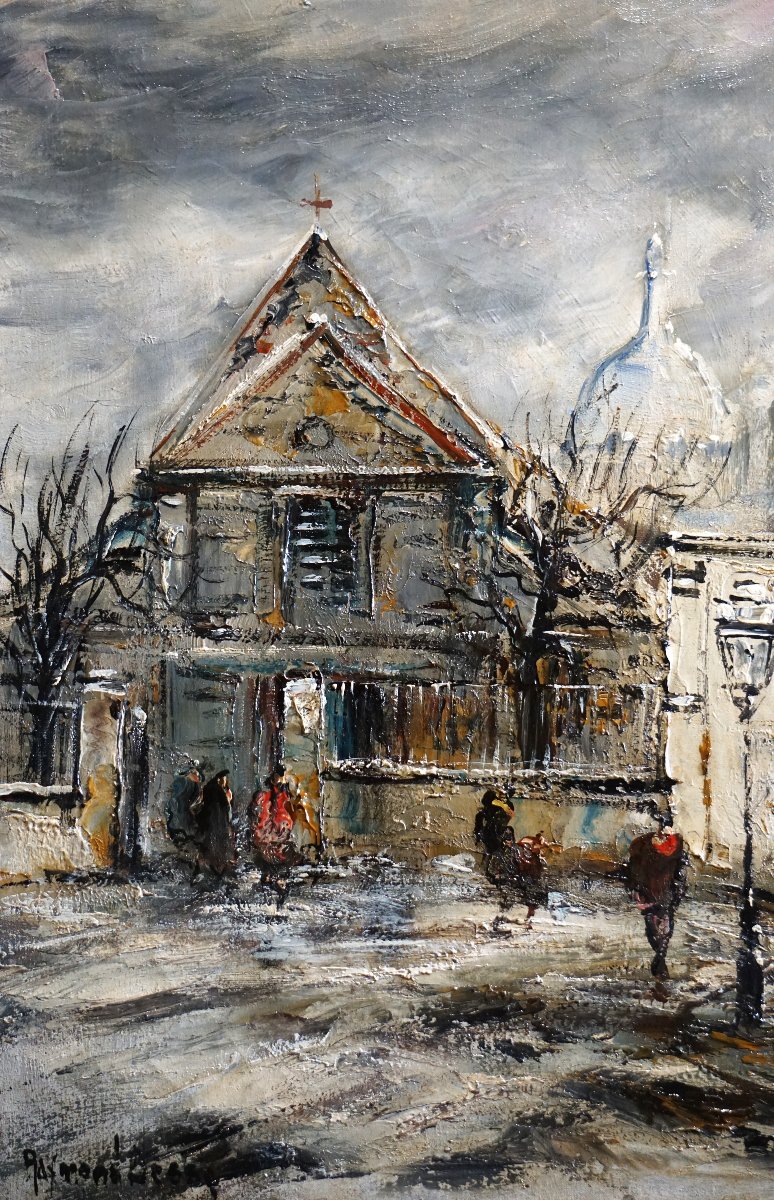 PARIS - MONTMARTRE / SAINT PIERRE / RAYMOND BESSE (1899-1969) / huile sur toile-photo-3