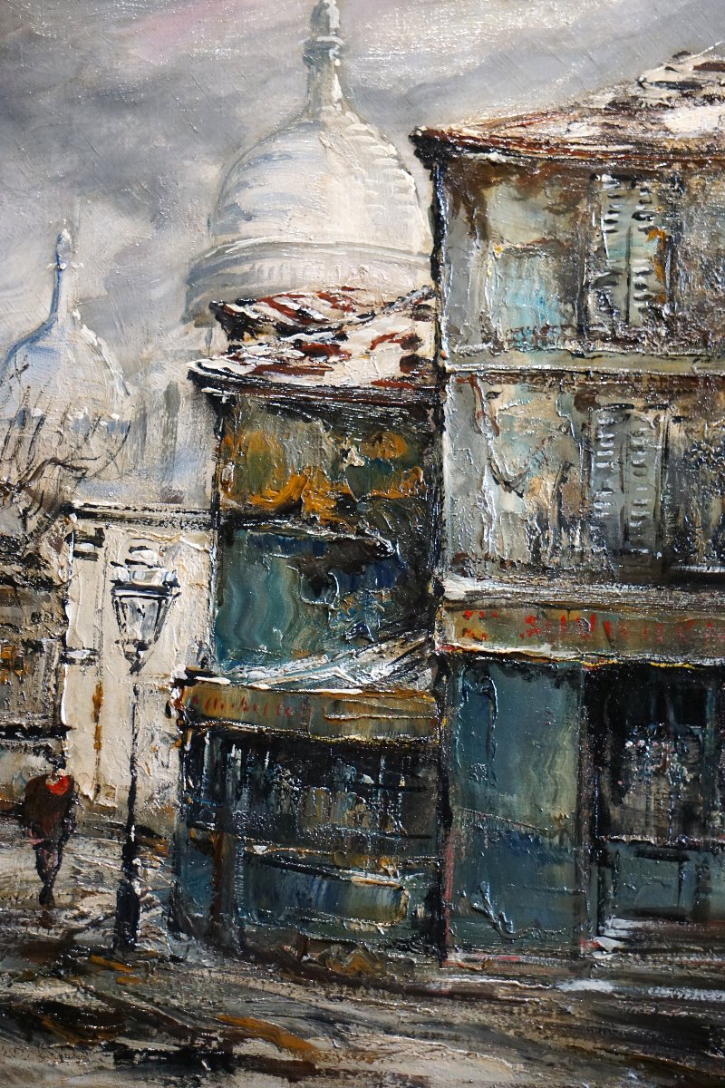 PARIS - MONTMARTRE / SAINT PIERRE / RAYMOND BESSE (1899-1969) / huile sur toile-photo-4