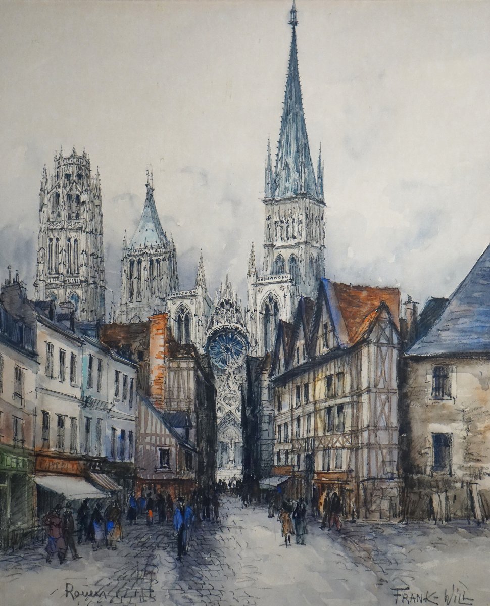Rouen Cathedral / Normandy / Frank Will (1900–1951) / Circa 1930 / Watercolor-photo-2