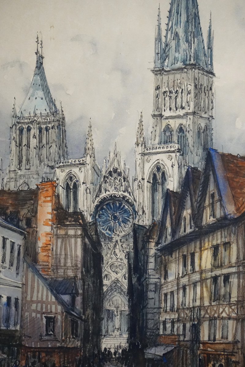 Rouen Cathedral / Normandy / Frank Will (1900–1951) / Circa 1930 / Watercolor-photo-3