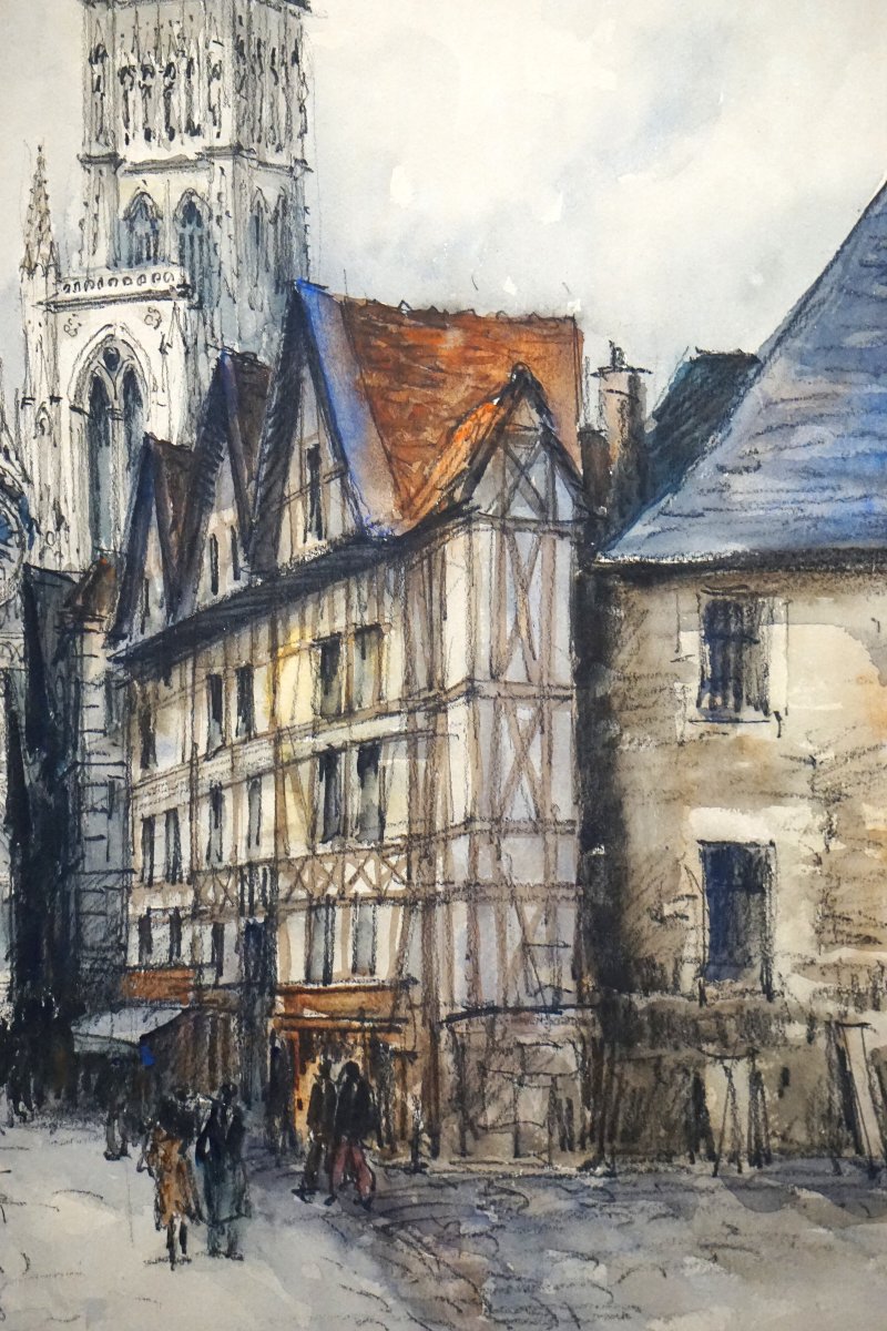 Rouen Cathedral / Normandy / Frank Will (1900–1951) / Circa 1930 / Watercolor-photo-4