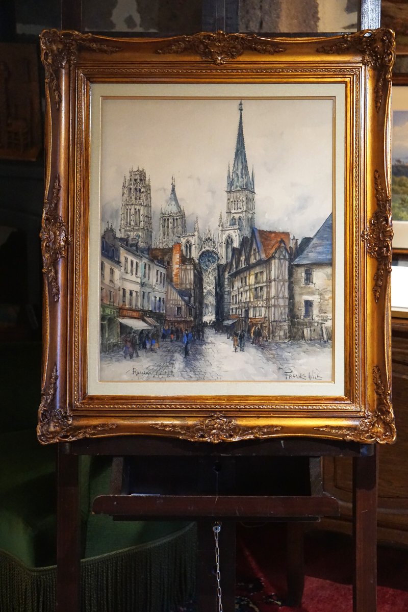 Rouen Cathedral / Normandy / Frank Will (1900–1951) / Circa 1930 / Watercolor-photo-1