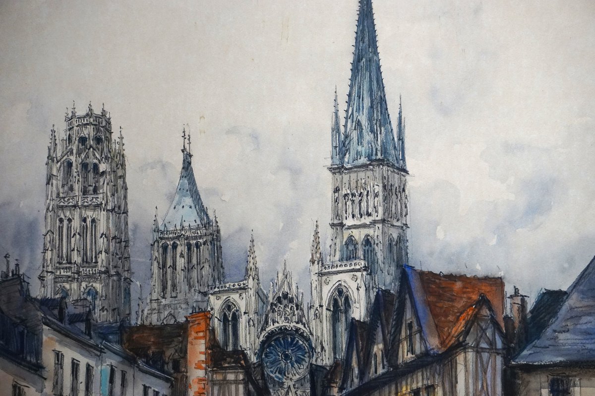Rouen Cathedral / Normandy / Frank Will (1900–1951) / Circa 1930 / Watercolor-photo-2