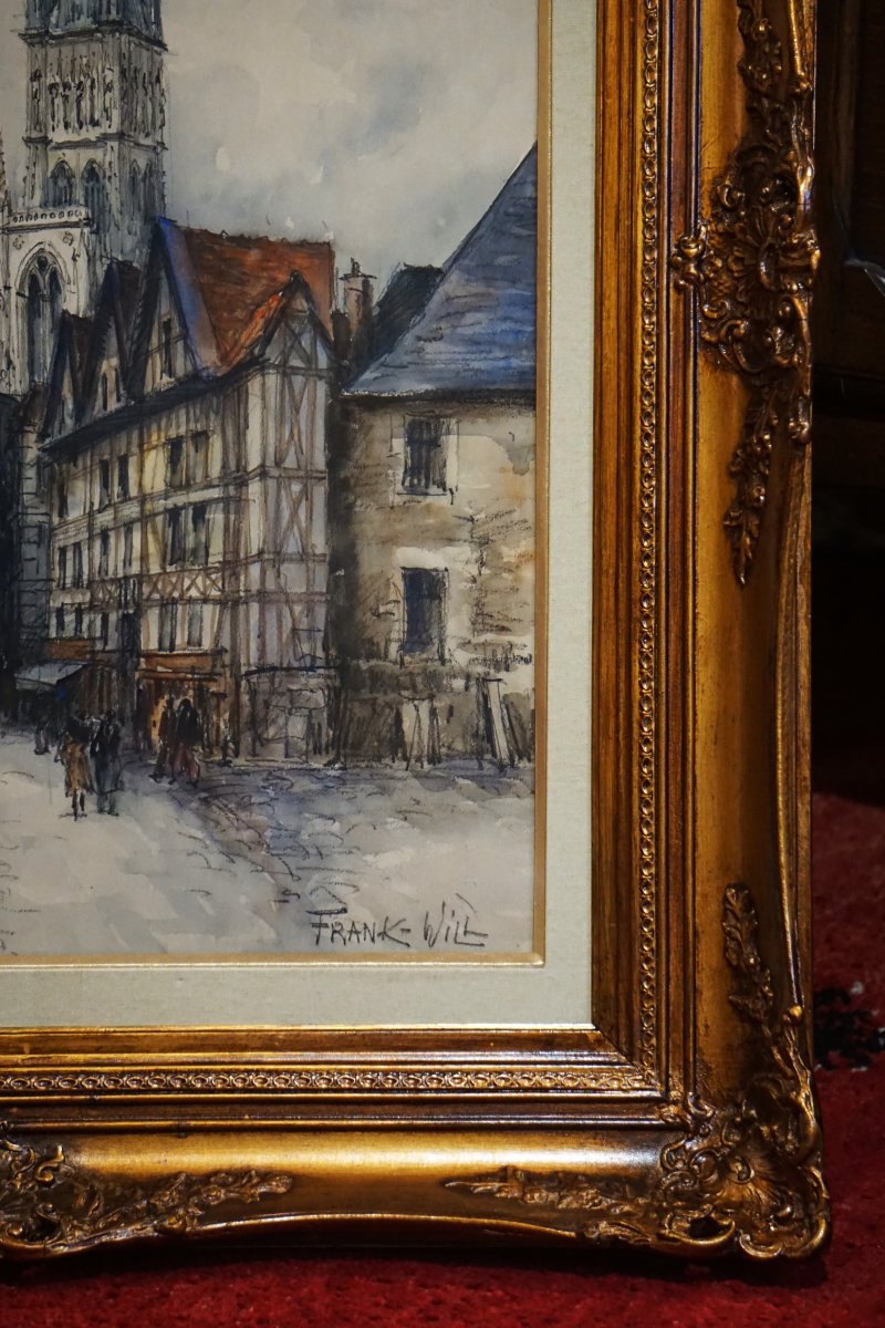 Rouen Cathedral / Normandy / Frank Will (1900–1951) / Circa 1930 / Watercolor-photo-8