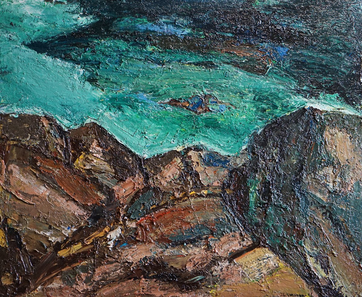 Telluric Composition / Mineral And Aquatic Landscape / Juan Luis Goenaga / Oil On Canvas-photo-2