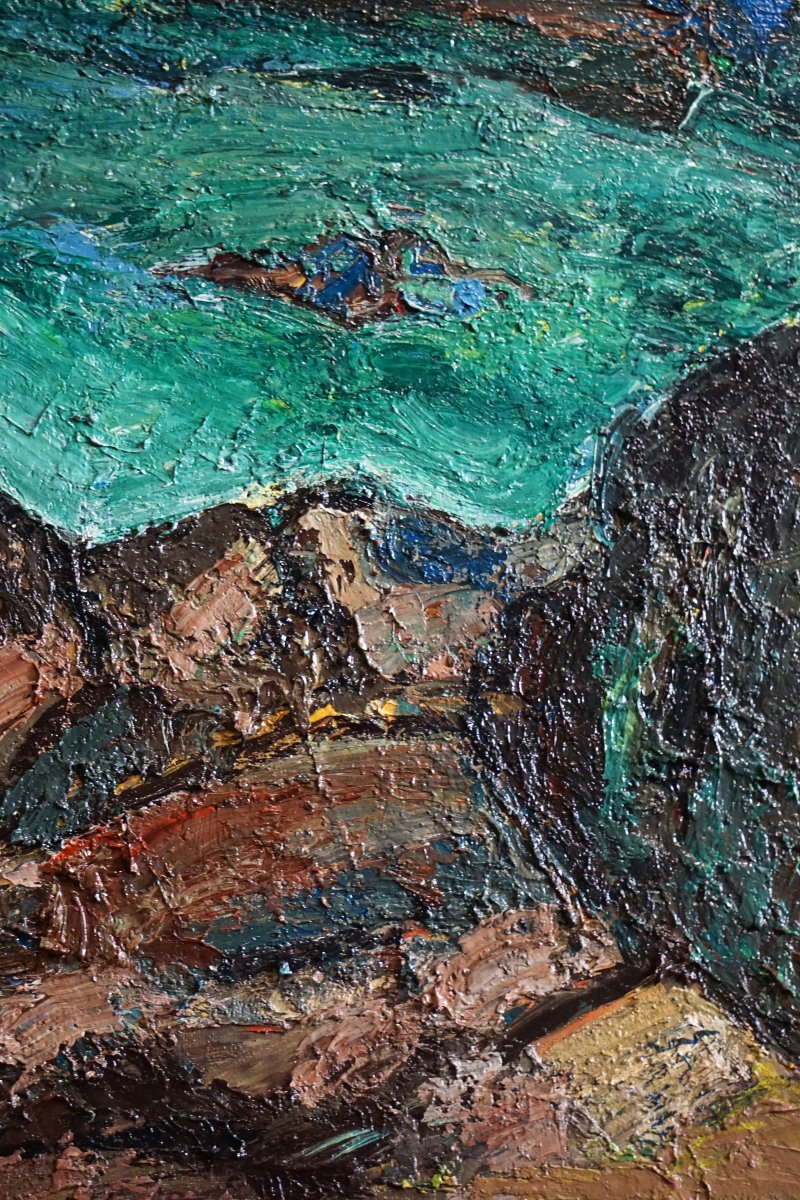 Telluric Composition / Mineral And Aquatic Landscape / Juan Luis Goenaga / Oil On Canvas-photo-1