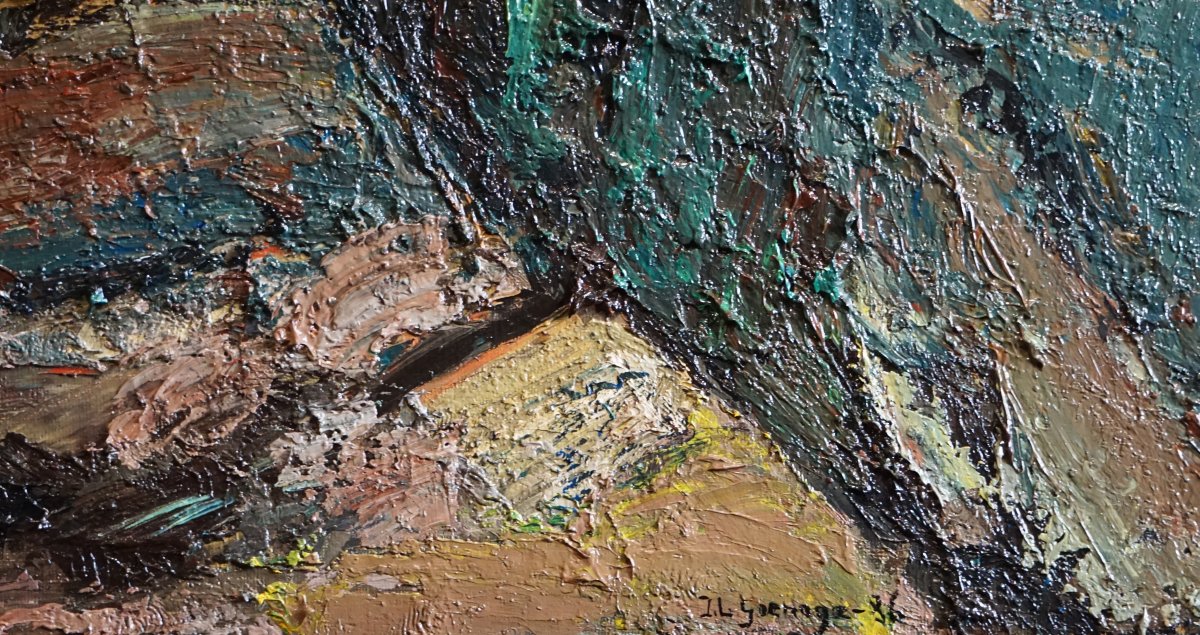 Telluric Composition / Mineral And Aquatic Landscape / Juan Luis Goenaga / Oil On Canvas-photo-3