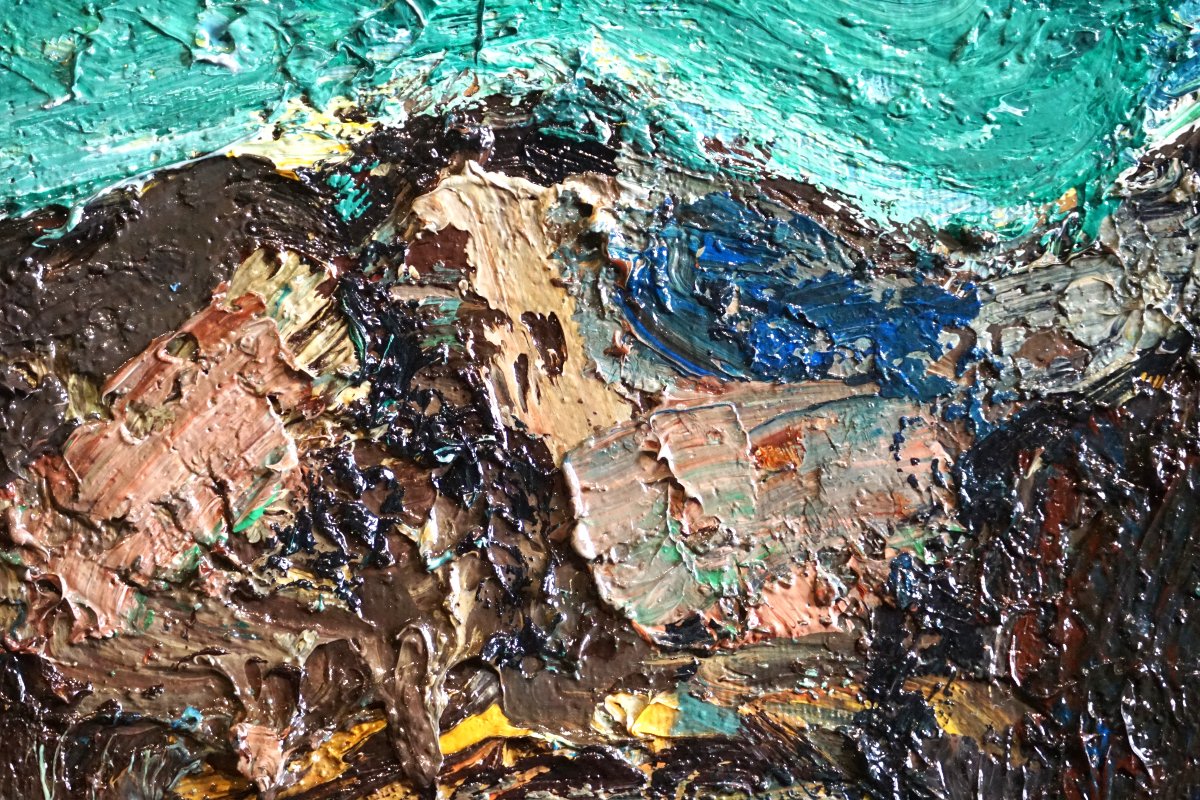 Telluric Composition / Mineral And Aquatic Landscape / Juan Luis Goenaga / Oil On Canvas-photo-5