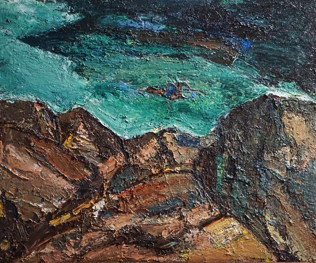 Telluric Composition / Mineral And Aquatic Landscape / Juan Luis Goenaga / Oil On Canvas