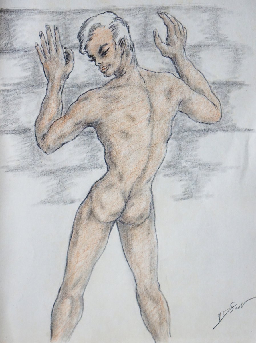 G. Scot / Lot Of 4 Drawings / 50s / Der Kreis / The Circle / Kunst Und Stil Der 50er Jahre -photo-4