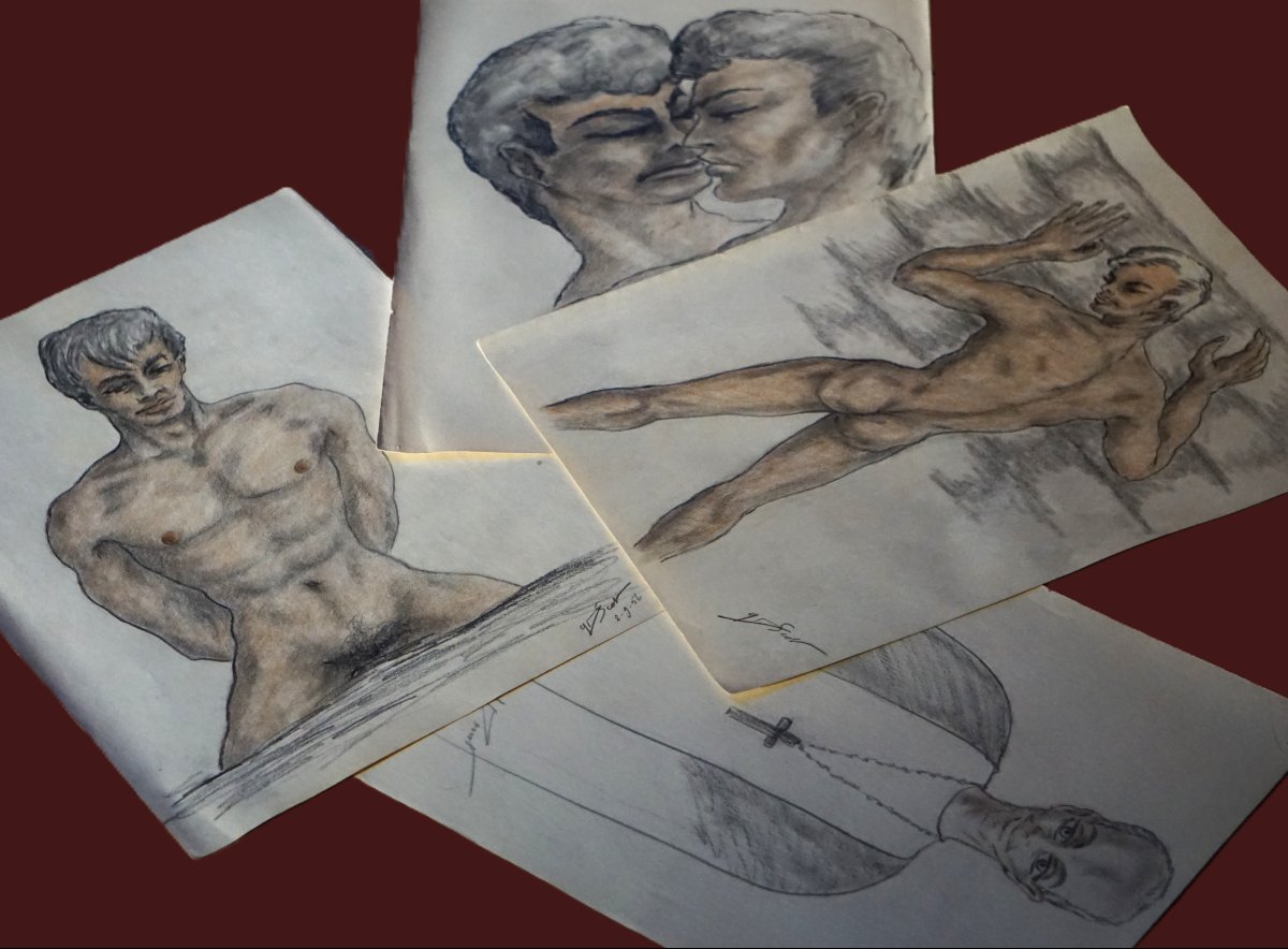 G. Scot / Lot Of 4 Drawings / 50s / Der Kreis / The Circle / Kunst Und Stil Der 50er Jahre -photo-4