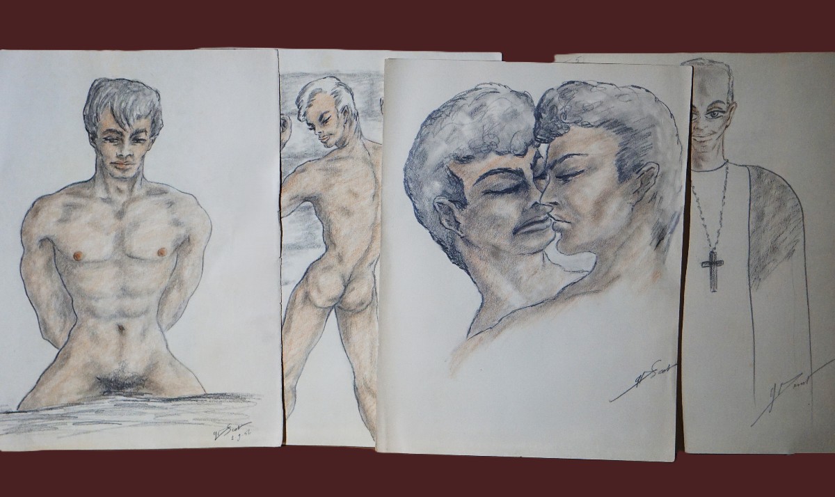 G. Scot / Lot Of 4 Drawings / 50s / Der Kreis / The Circle / Kunst Und Stil Der 50er Jahre 